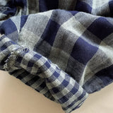 MQTIME  -  Children's Retro Blue Plaid Trousers Spring Autumn New Korean Boys And Girls Double-Layer Cotton Casual Harem Pants WTP121