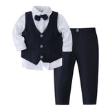 MQTIME  -  Wedding Attire Outfit Clothes Suit for Boy Ring Bearer Boy Outfits Boy's Gentleman Tuxedo Vest Bowtie Shirt Pants Kid Costume