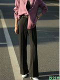 MQTIME  -  Solid Loose Wide Pants Woman New High Waist Fashion Straight Women's Pants Spring and Autumn Office Suit Trousers Womens
