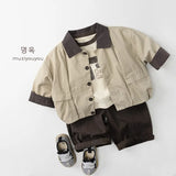 MQTIME  -  Spring New Children Long Sleeve Casual Coat Solid Boys Girls Vintage Jacket Baby Loose Tops Fashion Kids Clothes