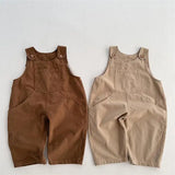  MQTIME  -  Autumn New Children Loose Overalls Solid Boys Vintage Jumpsuit Girls Strap Trousers Baby Casual Overalls Kids Clothes