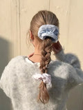 Mqtime Handmade Hollow Lace Hair Scrunchies Double Layer Flower Cotton Hair Bands Women Fashion Hair Ties Ponytail Holder Accessories