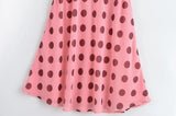 MQTIME  -  summer new women's casual fashion simple halter neck V-neck sleeveless backless polka dot long dress