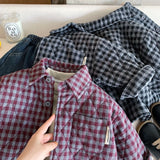 MQTIME  -  Kids Baby Boys Jacket Turn Down Collar Thicken Warm Toddler Boys Plaid Parkas New Winter Little Boys Outerwear Coat