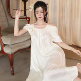 MQTIME  -  Summer Lingerie Sleep Wear Apricot Nightdress Clothes Women French Nightgowns Sexy Nightwear