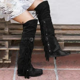 MQTIME  -  Retro Women's Over The Knee Boots Bohemian Style Casual Shoes Fashion Suede Platform Boots for Woman Designer Shoes Botas Mujer
