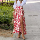 MQTIME  -  New Casual High Street Pleated Bohe Half Skirts Women Elegant Long Party Skirts 2025 Fashion Floral Printed Loose Holiday Skirts