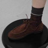 MQTIME  -  Women Shoes Nubuck Casual Flat Shoes Leather Single Shoes Ladies Walking Non Slip