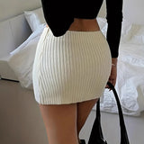  MQTIME  -  Women's Knitted Sweater Spring Summer Short Skirt