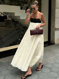 MQTIME  -  Contrast Loose Sling Women Dresses Sleeveless Backless Square Collar Female Dress Fashion High Waist Summer Sexy Lady Robe