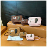 Autumn Cute Cartoon Puppy Pu Messenger Bag Niche Kwaii Dog Mini Shoulder Small Square Bag Purse Women Bags Crossbody Bag
