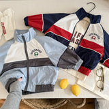 MQTIME  -  Spring Autumn Children Casual Jackets Clothes Boy Letter Long Sleeved Zipper Coats Girls Preppy Style Windbreaker Outerwear