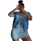 MQTIME  -  Summer Autumn Women Sexy Sweater Skirt Suit Y2K Fashion Short Sleeve Tops And Mini Long Skirt Dress Two Piece Sets