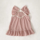 MQTIME  -  Summer baby clothing, girls aged 0-5, sweet dress, cute double sleeve skirt
