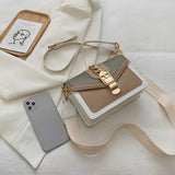 MQTIME  -  Fashion Women Chain Crossbody Bag Leisure Splice Small Square Shoulder Bag Luxury Design Messenger Bag Travel Purse and Handbag