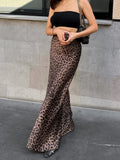 MQTIME  -  2024 Spring Summer Women Sexy Maxi Leopard Skirts High Waist Flare Long Skirt For Women