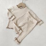  MQTIME  -  New Autumn Korean Style Newborn Baby Girl Clothes Suit Long Sleeved Cotton T-shirt+Pants Infant Baby Girls Pajamas Set