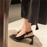 MQTIME  -  Summer Brand Women Sandal Shoes Fashion Square Headed Ankle Strap Ladies Elegant Shoes Thin High Heel Pumps Sandalias De Mujer