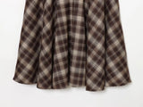 MQTIME  -  Autumn Vintage Plaid Print Long Skirts For Women Chic Zip-up High Waist Ruffles Skirts Winter Fashion Party Female Skirts