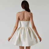  MQTIME  -  New Dress Pleated Suspenders Sexy Temperament Rhinestone Skirt