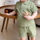 MQTIME  -  Fashion Baby Girl Boy Cotton Clothes Set Polo Tshirt+Shorts 2pcs Infant Toddler Child Clothing Set Summer Baby Clothes 1-5Y