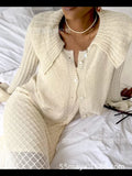 MQTIME  -  New Doll Lapel Knitted Cardigan Women