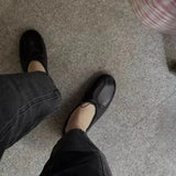 MQTIME  -  Women Sheepskin Ballet Flat Shoes Slip‑On Round Toe Loafers Grandmother Shoes Modern Minimalist Breathable Daily Ladies Footwear
