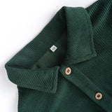  MQTIME  -  Casual Loose Girls Corduroy Dress Retro Fall New Children's Lapel Buttons Long-Sleeved Dresses With Pockets Winter Clothing