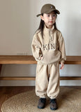 MQTIME  -  Winter New Children Plus Velvet Thick Clothes Set Boys Girls Fleece Letter Sweatshirt + Pants 2pcs Suit Kids Sports Outfits