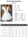 MQTIME  -  Summer New French V-neck Women Short Sleeved Dress Elegant Charm Female Evening Dresses