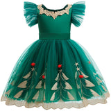 MQTIME  -  Christmas Big Girls Dress Children Birthday Party Gown Kids Princess Green Sweet Vestidos Teenager Sleveless Dresses 3-10 Years