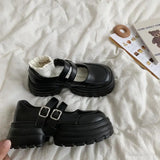 MQTIME  - NEW Fashion Mary Jane Shoes Female Spring Retro New Thick-soled British Style Loafers Leather Student Shoes Women