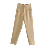 MQTIME  -  Fashion Office Wear High waist Pants for Women Formal Pants Office outfits Pencil Trousers Black Pink White Ladies Pants