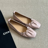 MQTIME  -  New Retro Women's Shoes Exquisite Soft Leather Casual Shoes for Woman French Square Head Flat Shoe Designer Shoes Zapatos Mujer