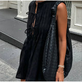 MQTIME  -  Cross border Foreign Trade Summer New Women's Round Neck Strap Dress from Europe and America
