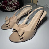 MQTIME  -  Thin Heel Strap Sandals Women's Summer Round Head Open-toed Bow High Heels