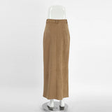  MQTIME  -  Winter Classic Knitted Suede High Waist Slim Straight Skirt European and American Versatile Sexy Split Casual Skirt Women