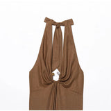 MQTIME  -  Sexy Hollow Out Women's Dressess Sexy Slim Halter Sleeveless Hip Package Long Robes Female 2025 Summer New Lady Beach Club Dress