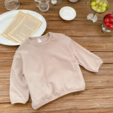  MQTIME  -  Spring Kids Basic Tee Unisex Striped Long Sleeve T-Shirt Soft Cotton Round Neck Casual Top