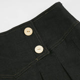 MQTIME  -  American Streetwear Vintage Solid High Waist A-LINE Folds All Match Skirts