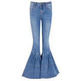  MQTIME  -  New Women's Blue Flare Jeans Streetwear Vintage High Waist Slimming Denim Pants Spring Autumn Fashion Versatile Trousers