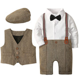 MQTIME  -  Baby Boys Suit Outfits Sets Newborn Boy Christening Romper Clothing Set Infant Wedding Party Jumpsuit Toddler Formal Long Sleeve