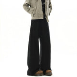 MQTIME  -   Spring Autumn Men Brown Lazy Denim Pants American Loose Straight Wide Leg Trousers Relaxed Casual Jeans