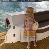 MQTIME  -  New Girls Dresses 2-6 Y Summer Stretch Ruffled Bohemia Ethnic Style Suspender Dress Childrens Outwear Clothing