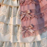 MQTIME  -  Pink Bra Shirt Skirt Lolita Cute Sweet Girl Lace Princess Dress Young Girls Birthday Lolita Tutu Dress Flower Party Dress