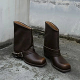 MQTIME  -  New Womens Shoes Exquisite Square Head Western Cowboy Boots for Woman Fashion Platform Ankle Boots Designer Shoes Botas Feminina