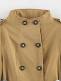 MQTIME  -  Autumn Winter Fashion Double Breasted Zipper Scarf Decor Trench Coat Women Elegant Streetwear