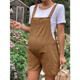 Mqtime Maternity Jumpsuits Knee-length Plus Size Summer Fashion Pregnant Woman Rompers Solid Color Pregnancy Overalls Cotton Clothes