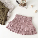 MQTIME  -  Autumn Spring 0-4Yrs Kids Knitting Solid Color Shorts Children Pants Baby Girl Knitting Short Skirt