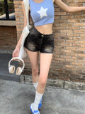 MQTIME  -  Black Cowboy Biker Shorts Women Washed High Waist Straight Short Pants Summer Korean Style Fashion Sexy Girl Y2k Clothes